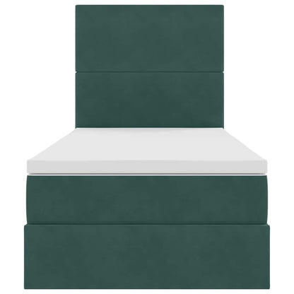 Letto con contenitore LED e materasso Verde Scuro 90 x 190 cm | homemem39