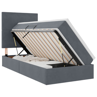 Letto con contenitore LED e materasso Grigio Scuro 90 x 200 cm | homemem39