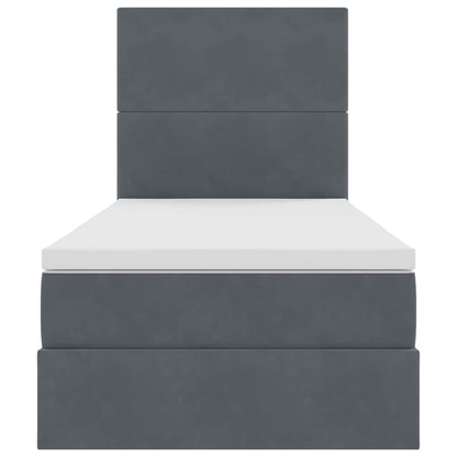 Letto con contenitore LED e materasso Grigio Scuro 90 x 200 cm | homemem39