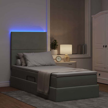 Letto con contenitore LED e materasso Grigio Chiaro | homemem39