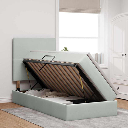 Letto con contenitore LED e materasso Grigio Chiaro | homemem39