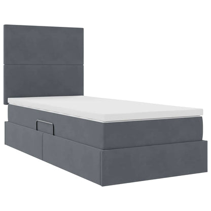 Letto con contenitore LED e materasso Grigio Scuro 100 x 200 cm | homemem39