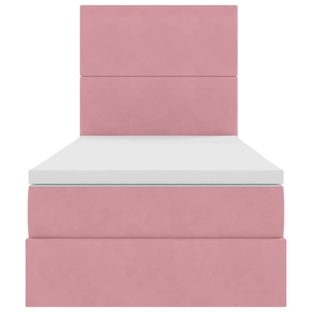 Letto con contenitore LED e materasso Rosa 100 x 200 cm Velluto | homemem39