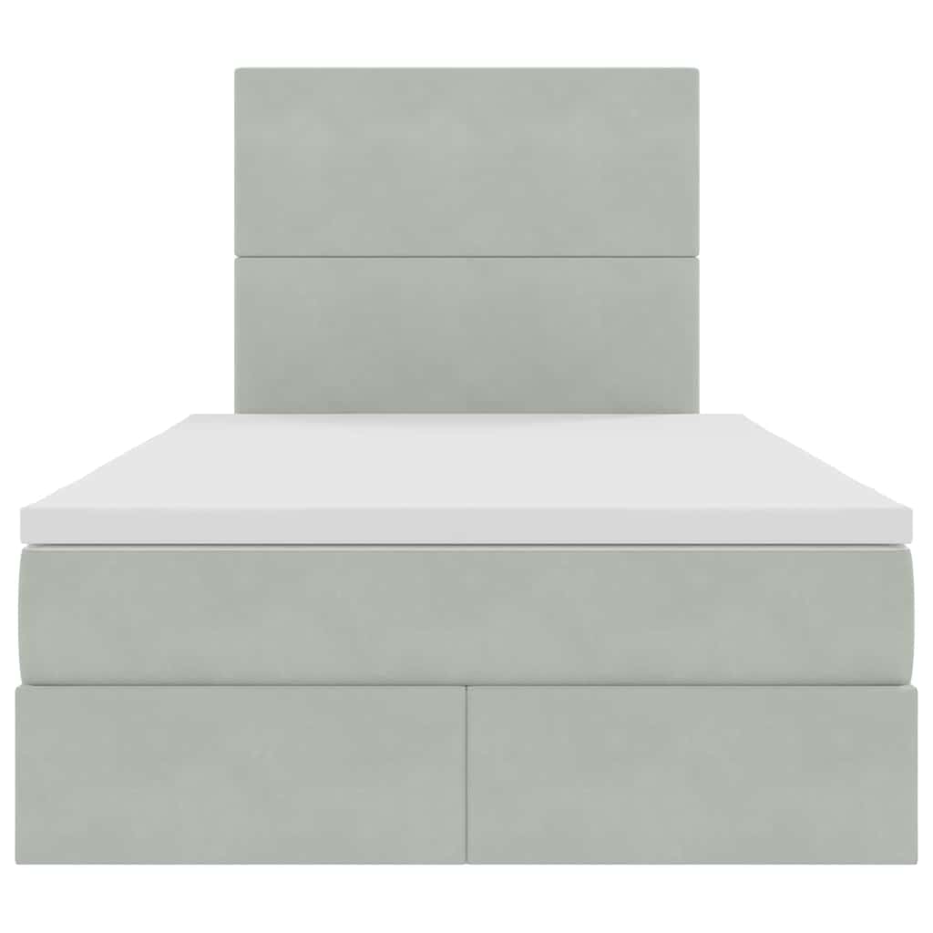 Letto con testiera Grigio chiaro 120 x 200 cm Velluto