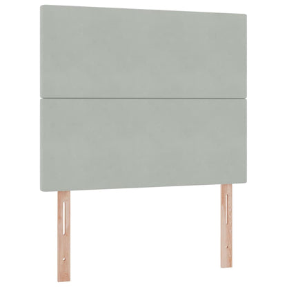 Letto con testiera Grigio chiaro 120 x 200 cm Velluto
