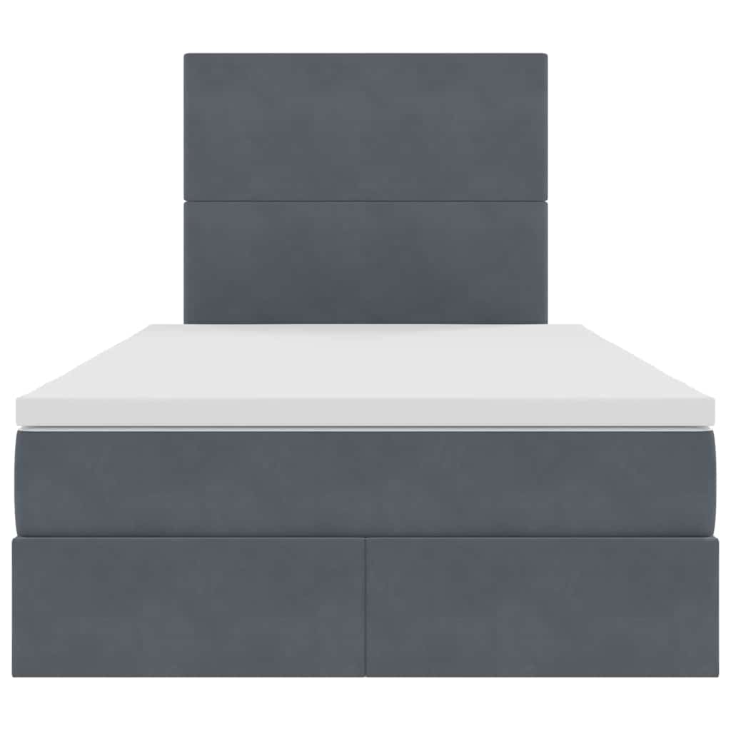 Letto con testiera Grigio scuro 120 x 200 cm Velluto