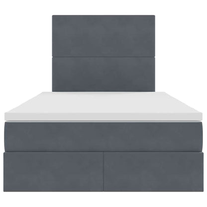 Letto con testiera Grigio scuro 120 x 200 cm Velluto