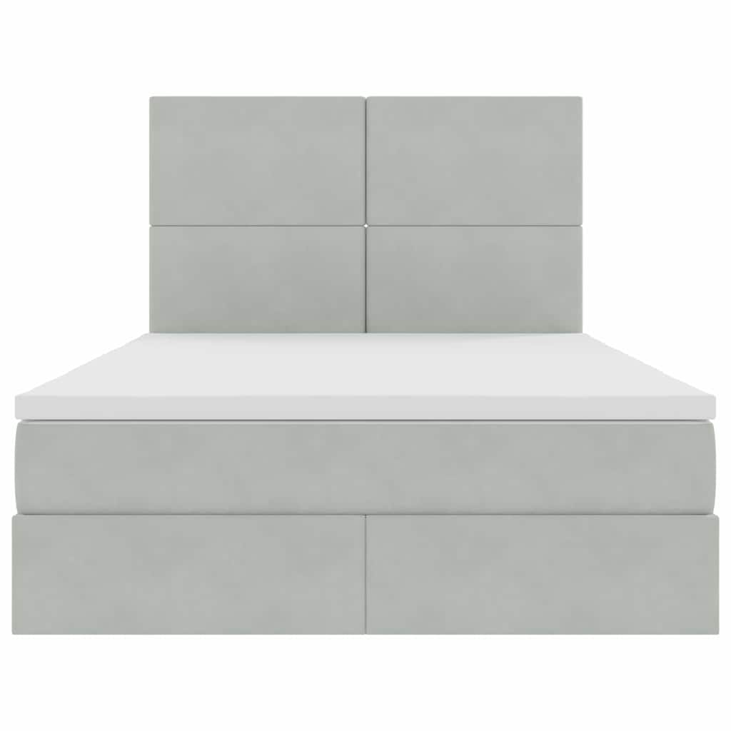 Letto con testiera Grigio chiaro 140 x 190 cm Velluto