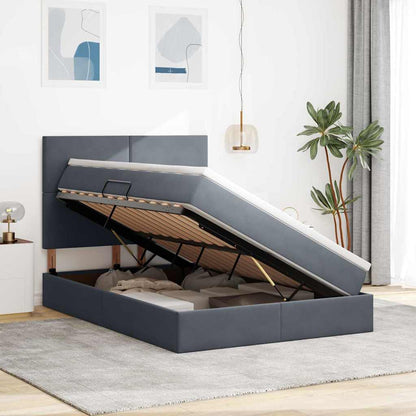 Letto con contenitore LED e materasso Grigio Scuro 140 x 190 cm | homemem39