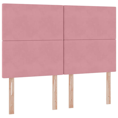 Letto con contenitore LED e materasso Rosa 140 x 190 cm Velluto | homemem39