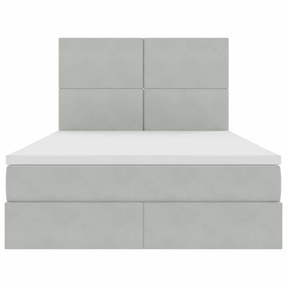 Letto con testiera Grigio chiaro 140 x 200 cm Velluto