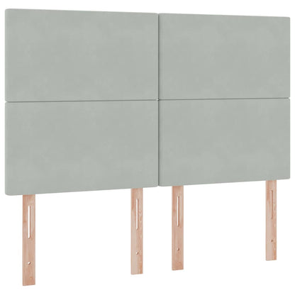 Letto con testiera Grigio chiaro 140 x 200 cm Velluto