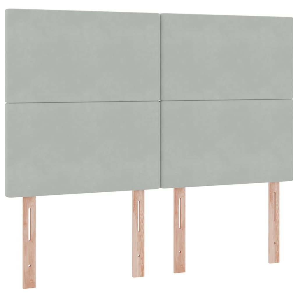 Letto con testiera Grigio chiaro 140 x 200 cm Velluto