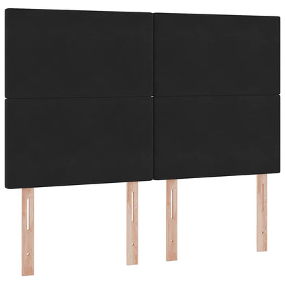 Letto con contenitore LED e materasso Nero 140 x 200 cm Velluto | homemem39