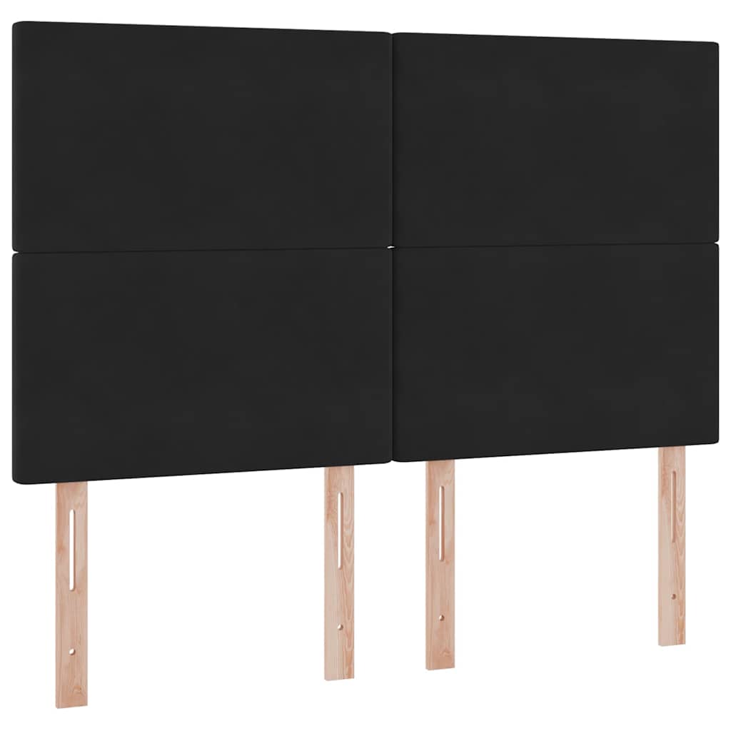 Letto con luci a strisce a LED Nero 140 x 200 cm Velluto