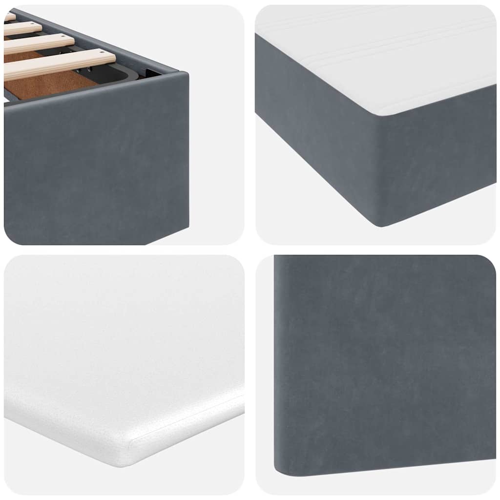 Letto con contenitore LED e materasso Grigio Scuro 160 x 200 cm | homemem39