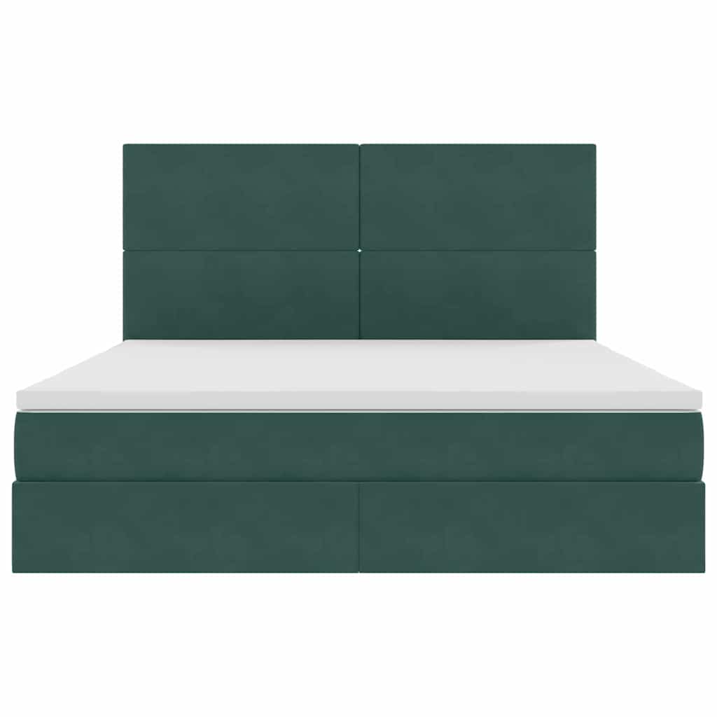 Letto con contenitore LED e materasso Verde Scuro 160 x 200 cm | homemem39