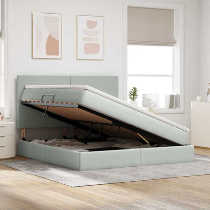 Letto con contenitore LED e materasso Grigio Chiaro | homemem39