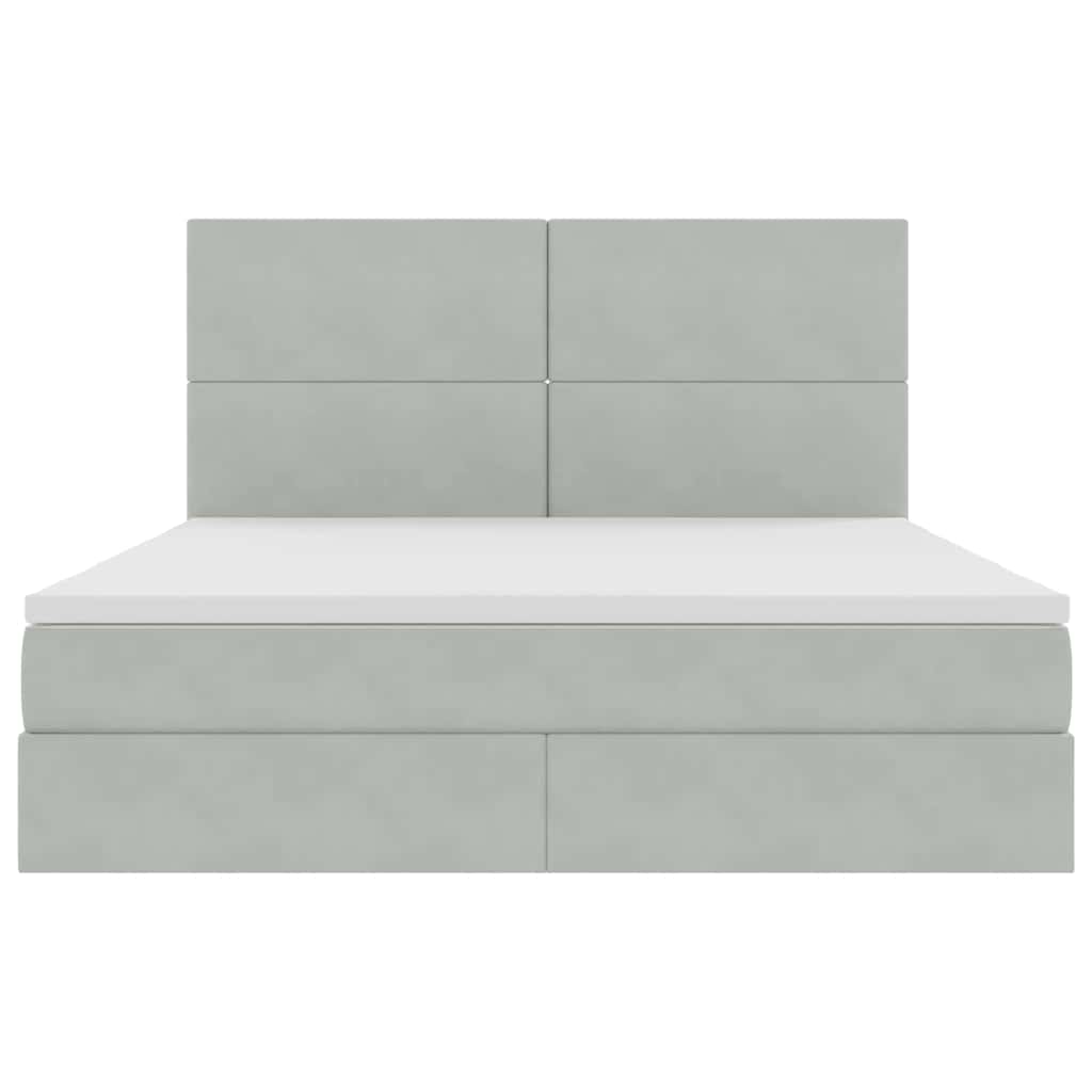 Letto con testiera Grigio chiaro 180 x 200 cm Velluto