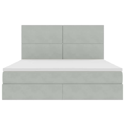 Letto con testiera Grigio chiaro 180 x 200 cm Velluto
