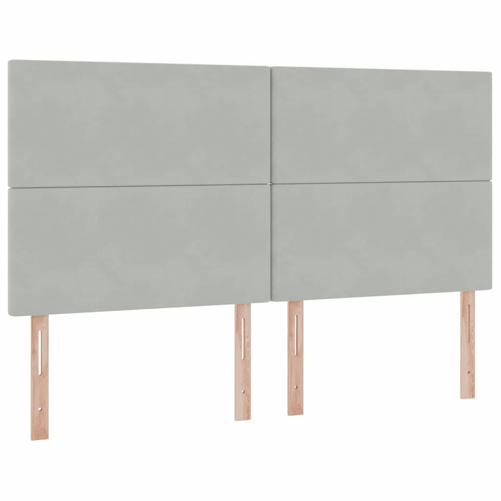 Letto con testiera Grigio chiaro 180 x 200 cm Velluto