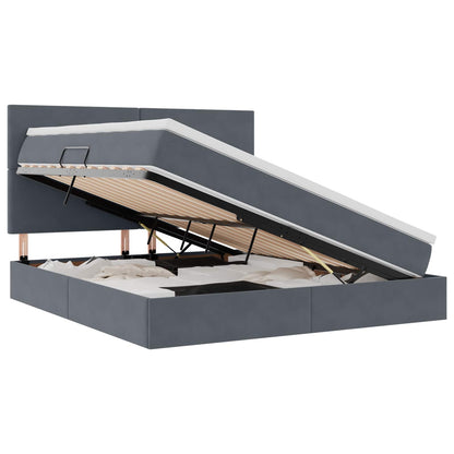Letto con testiera Grigio scuro 180 x 200 cm Velluto