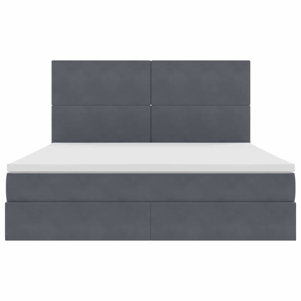 Letto con testiera Grigio scuro 180 x 200 cm Velluto