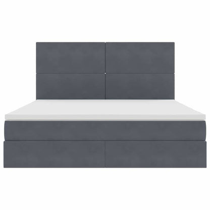 Letto con testiera Grigio scuro 180 x 200 cm Velluto