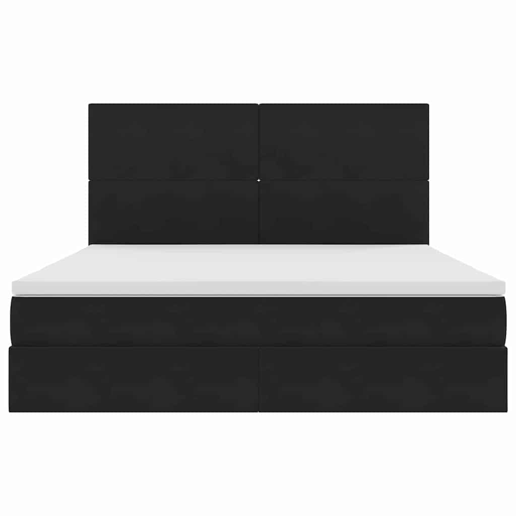 Letto con luci a strisce a LED Nero 180 x 200 cm Velluto