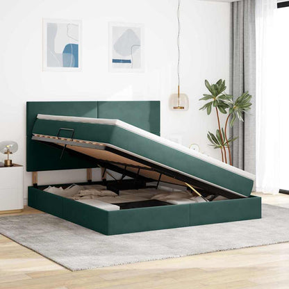 Letto con contenitore LED e materasso Verde Scuro 180 x 200 cm | homemem39