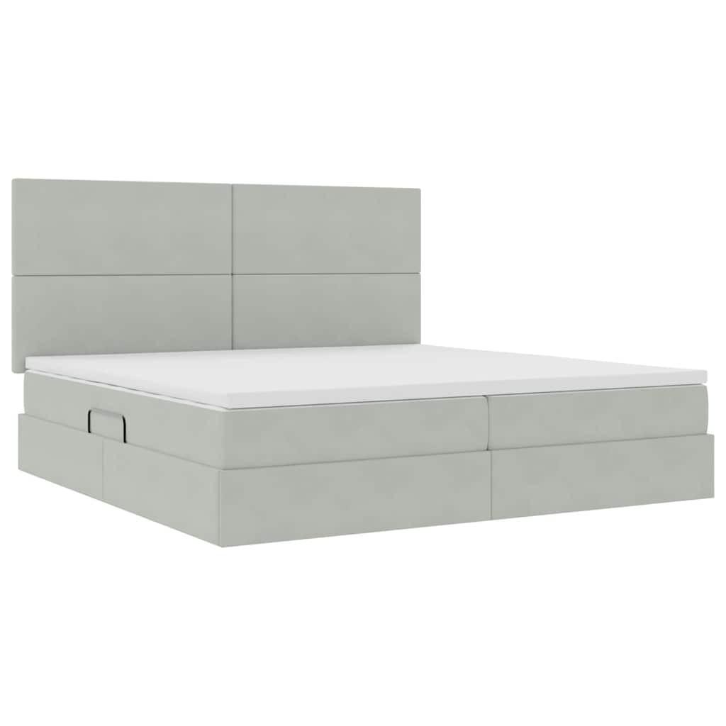 Letto con contenitore LED e materasso Grigio Chiaro | homemem39