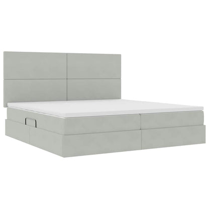 Letto con contenitore LED e materasso Grigio Chiaro | homemem39
