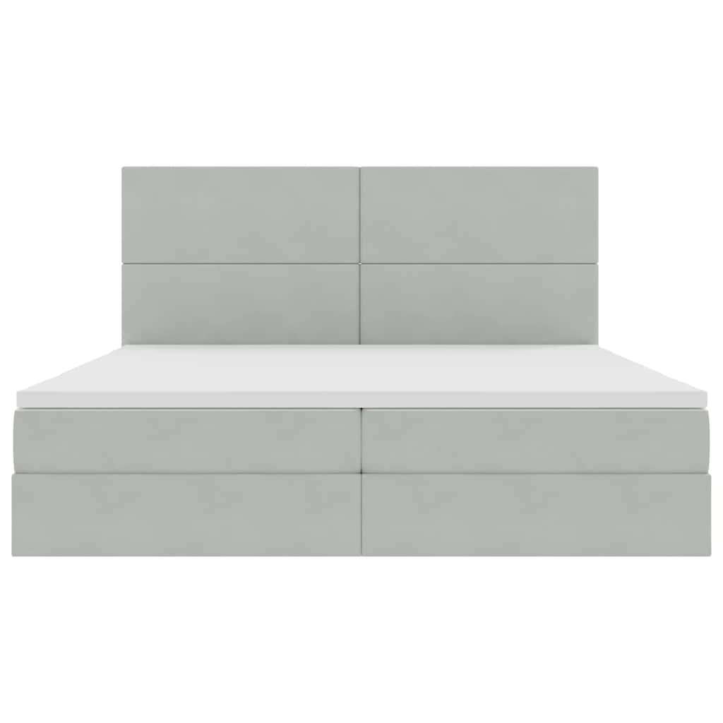 Letto con contenitore LED e materasso Grigio Chiaro | homemem39