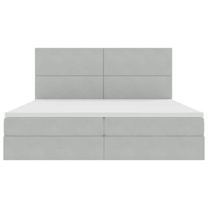 Letto con contenitore LED e materasso Grigio Chiaro | homemem39