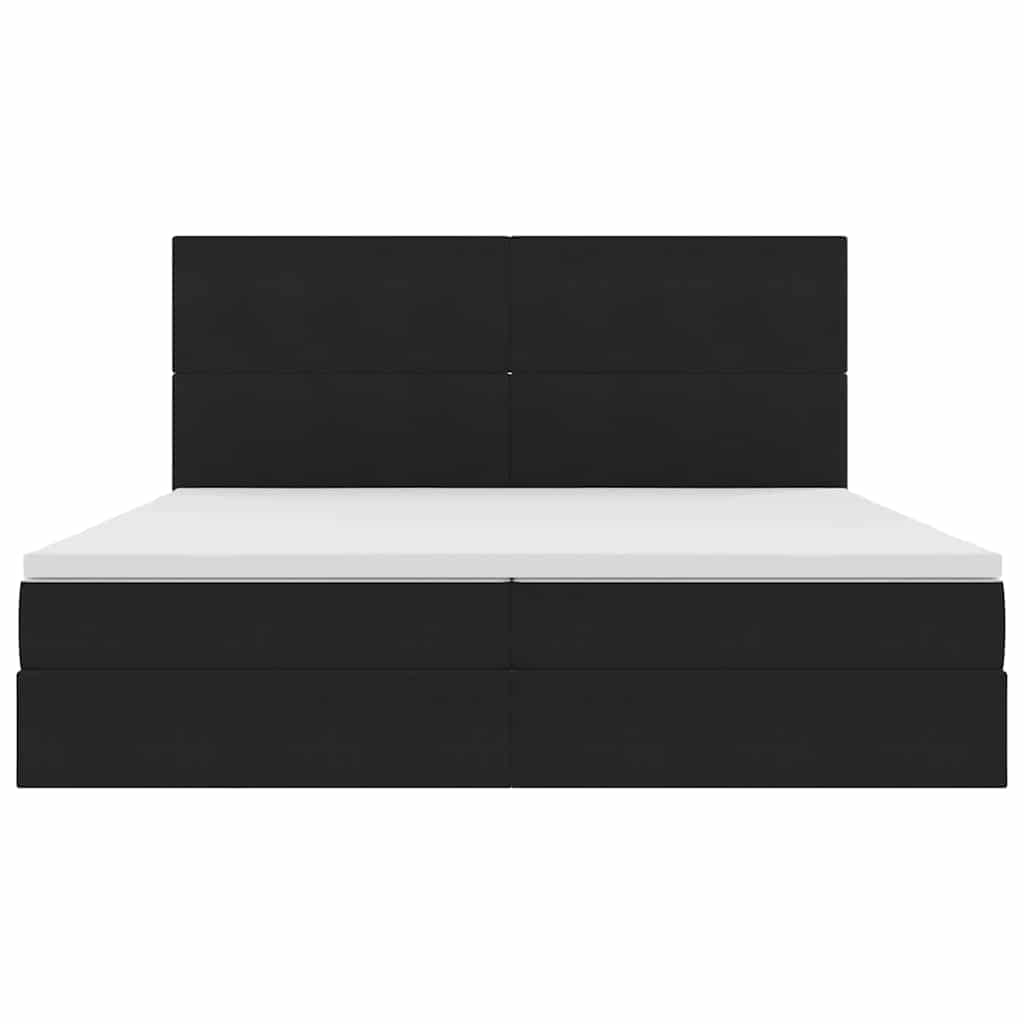 Letto con luci a strisce a LED Nero 200 x 200 cm Velluto