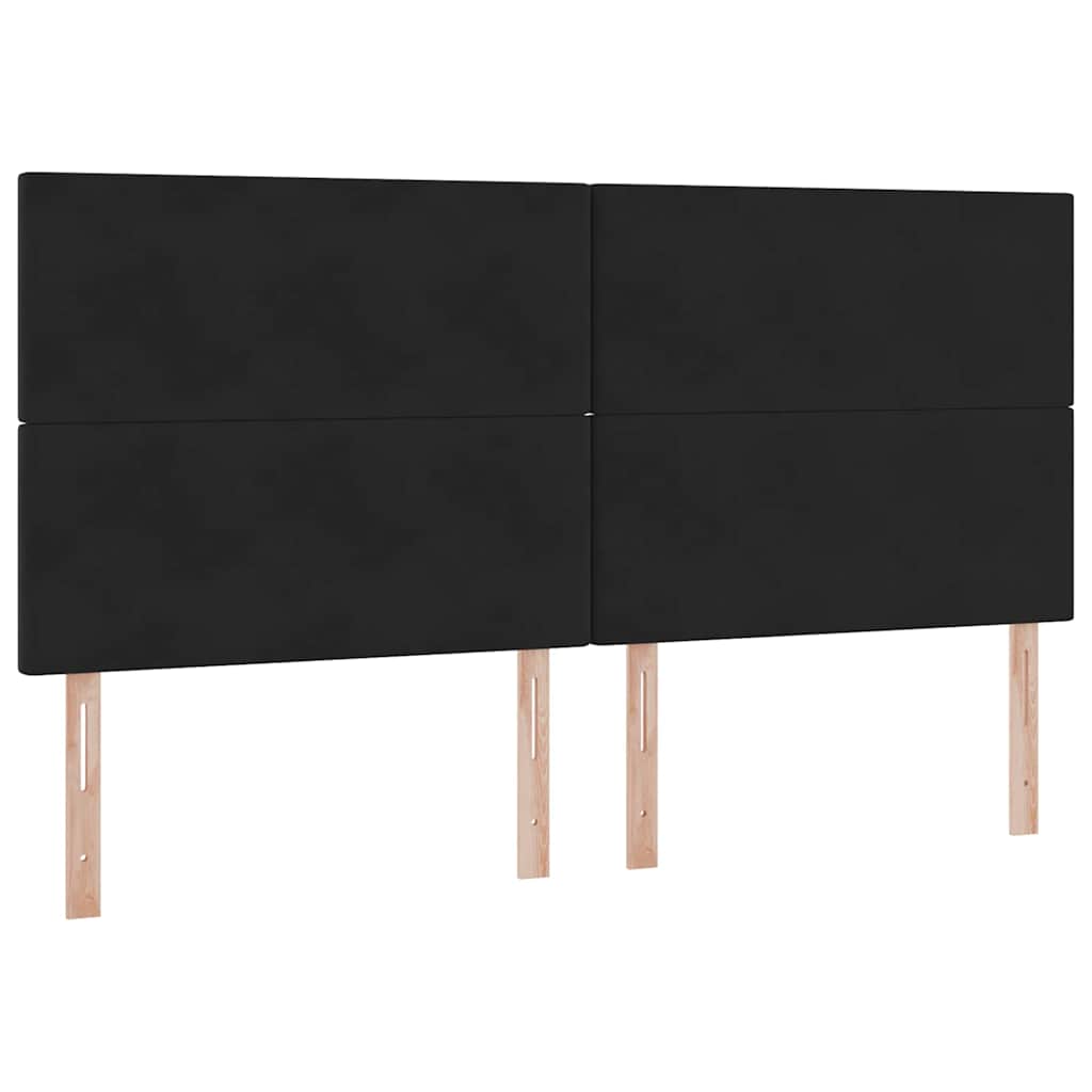 Letto con contenitore LED e materasso Nero 200 x 200 cm Velluto | homemem39