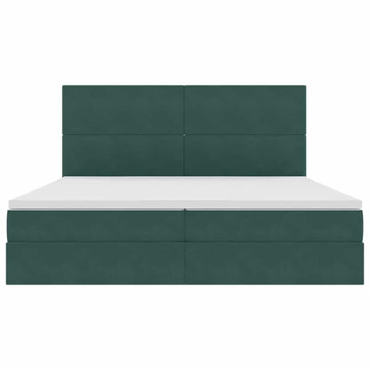 Letto con contenitore LED e materasso Verde Scuro 200 x 200 cm | homemem39