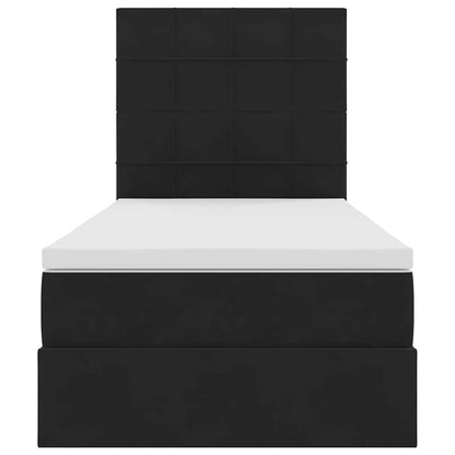 Letto con contenitore LED e materasso Nero 90 x 190 cm Velluto | homemem39