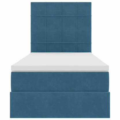 Letto con contenitore LED e materasso Blu Scuro 90 x 190 cm | homemem39