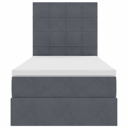 Letto con contenitore LED e materasso Grigio Scuro 90 x 200 cm | homemem39