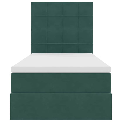 Letto con contenitore LED e materasso Verde Scuro 90 x 200 cm | homemem39