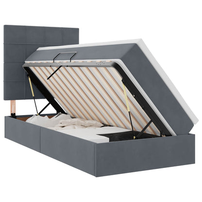 Letto con contenitore LED e materasso Grigio Scuro 100 x 200 cm | homemem39