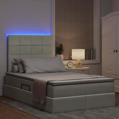 Letto con testiera Grigio chiaro 120 x 200 cm Velluto