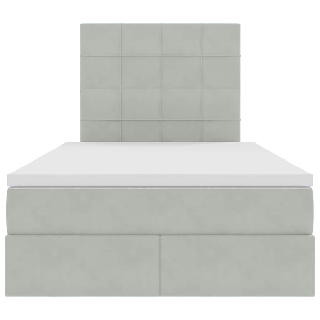 Letto con testiera Grigio chiaro 120 x 200 cm Velluto