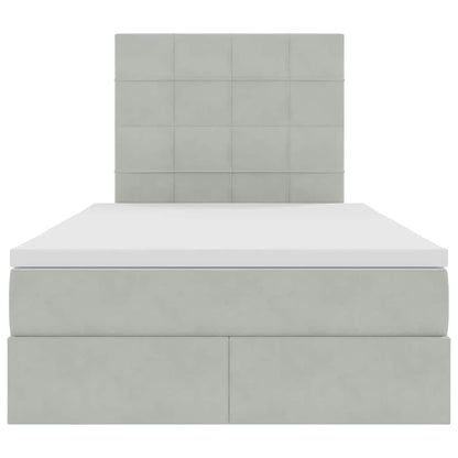 Letto con testiera Grigio chiaro 120 x 200 cm Velluto