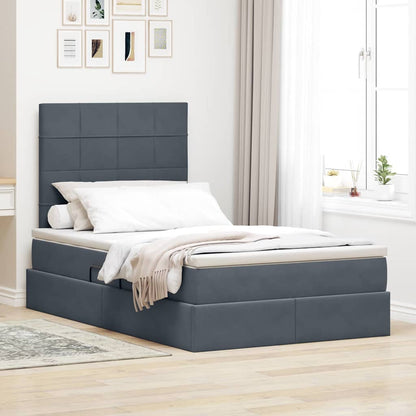 Letto con contenitore LED e materasso Grigio Scuro 120 x 200 cm | homemem39