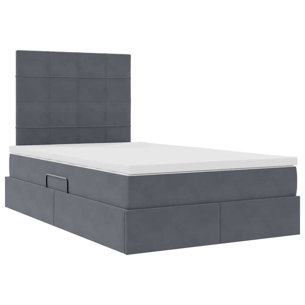 Letto con testiera Grigio scuro 120 x 200 cm Velluto
