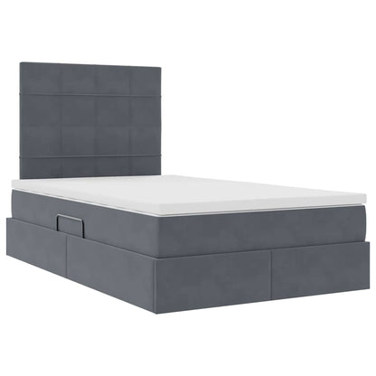 Letto con testiera Grigio scuro 120 x 200 cm Velluto