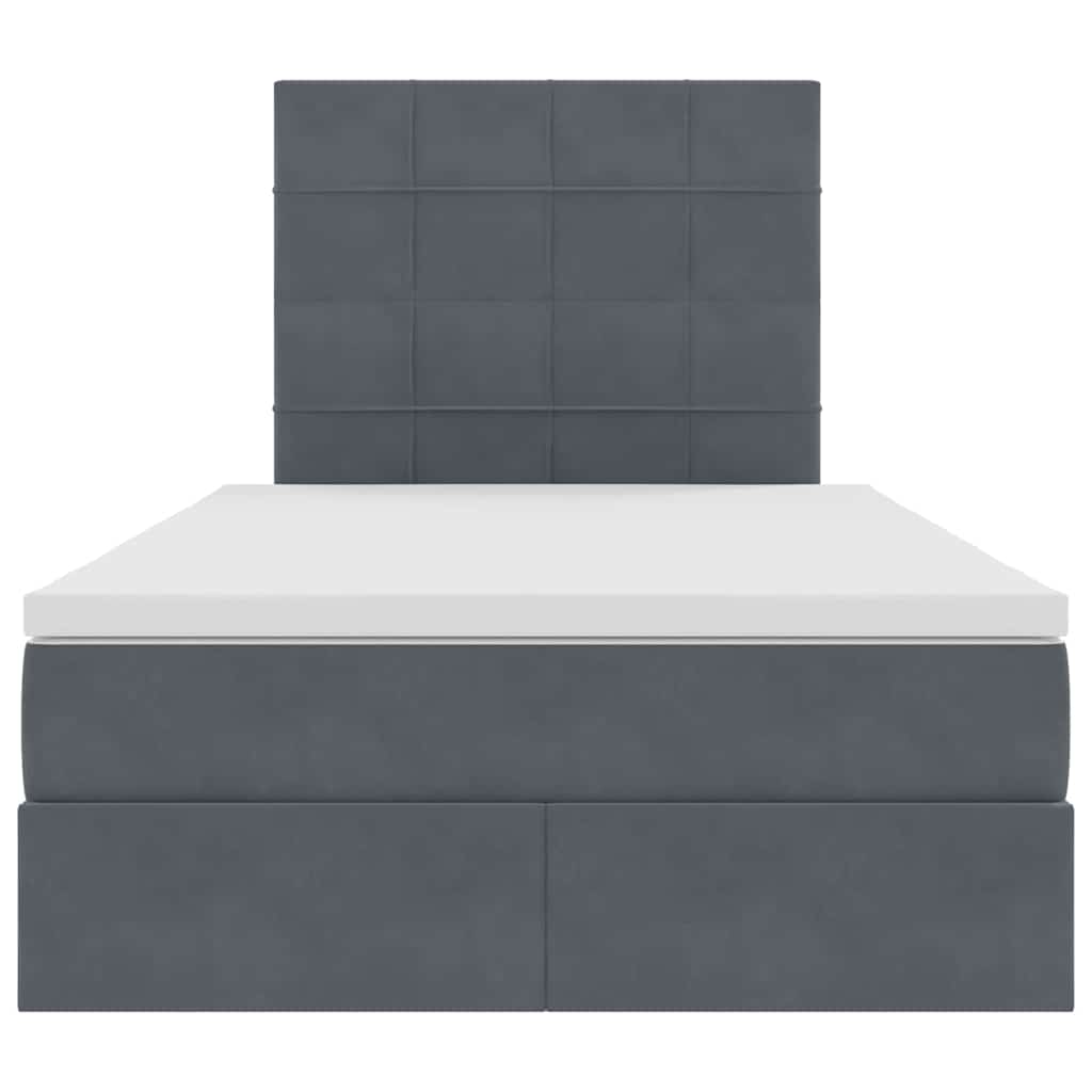 Letto con contenitore LED e materasso Grigio Scuro 120 x 200 cm | homemem39