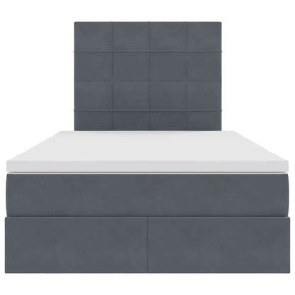 Letto con testiera Grigio scuro 120 x 200 cm Velluto